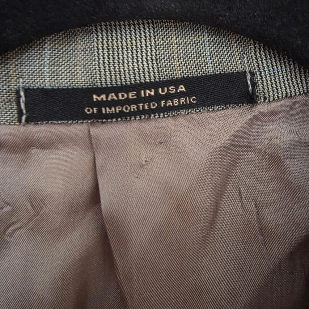 Hart Schaffner Marx Sport Coat 46XL‎ Grey Glen Plaid Wool Made in USA